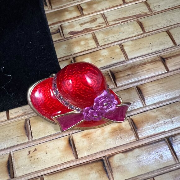 Red Hat Society Jewelry Set With 2 Bracelets & 3 Brooch Pins - Picture 6 of 6